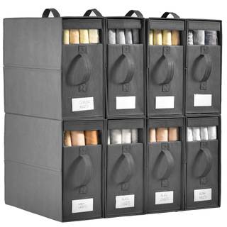 8 Pack Sheet Organizers and Storage, Bed Sheet Organizer with Window | Foldable Sheet…