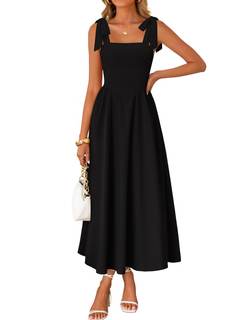 ZESICA Women's Summer Tie Shoulder Wedding Guest Maxi Dress | Spaghetti Strap…