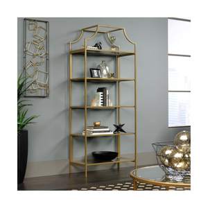Sauder International Lux Bookcase/ book shelf, Satin Gold finish Gold Satin