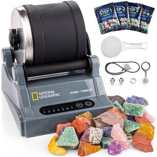 National Geographic Hobby Rock Tumbler Kit for Kids and Adults Ages 8+ | Rough Gemstones…