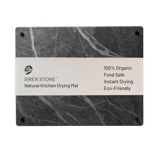 Natural Stone Dish Drying Mat 18" x 14", Slate Color - Diatomaceous Earth Kitchen Mat |…