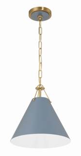 Crystorama Xavier 12'' Vibrant Gold + Blue Pendant Blue 12 Inch W X 12 Inch H X 12 Inch D