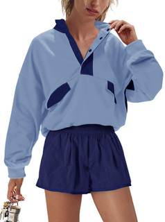 LAMISSCHE Work out Sets Gym for Women Sweatsuits 2 Piece Set Long Sleeve Top & Shorts…