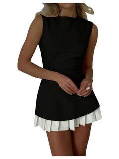 GORGLITTER Women's Pleated Mini Dress Sleeveless Birthday Blazer Dress | Sexy Ruffle…