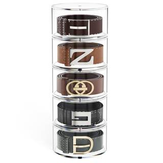 FEMELI Acrylic Belt Storage Organizers For Closet 5-Layer Clear Belt Holder | Clear…