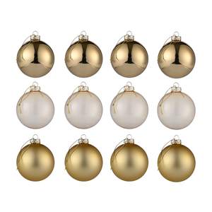 AOMOONOA Gold Glass Christmas Ball Ornaments for Christmas Tree, 2.36” | Christmas…