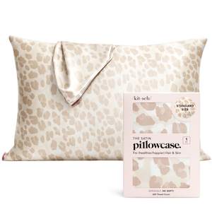Kitsch Satin Pillowcase with Zipper - Standard Size, Leopard | Softer Than Silk Pillow…