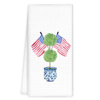 4th of July Grandmillennial Kitchen Towels, Blue Chinoiserie Decor Hand Towels, Patriotic…