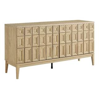Modway Samos 62 Inch Retro Modern Sideboard with Storage in Hickory - Geometric Door…