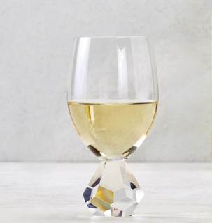 Z Gallerie Dioptre Wine Stemware, Prism Bottom | Glass Series, Sets of 4 wine-glasses