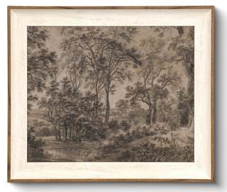 Framed Canvas Wall Art for Living Room Decor, Vintage Neutral Brown Woodland Landscape…