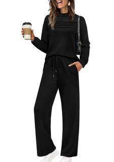 WIHOLL Two Piece Sets for Women Fall Travel Vacation Outfits 2026 Long Sleeve Lounge Sets…