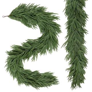 2PCS 9FT Christmas Garland, Artificial Real Touch Norfolk Pine Garland | Pine Garland…