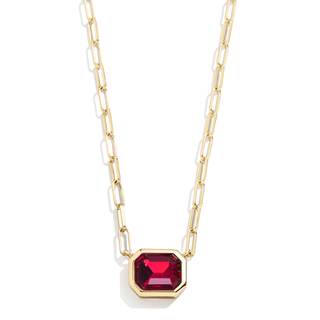 BaubleBar Blythe Birthstone Pendant Necklace for Women on a Delicate Paperclip Chain…