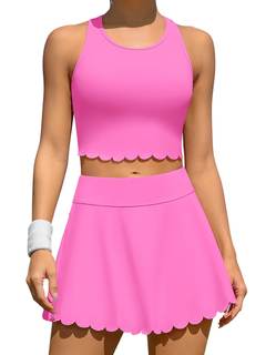 ATTRACO Tennis Outfits for Women Racerback Golf Dress Workout Dress | Athletic Skirt Set…