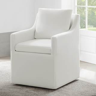 KISLOT Upholstered Dining Chairs Set of 1, Washable Cover Modren Deskchair, Cream, 1 Box