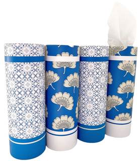 Car Tissues Holder with Facial Tissues - 4 PK - Travel Tissue Tubes Box Container Perfect…
