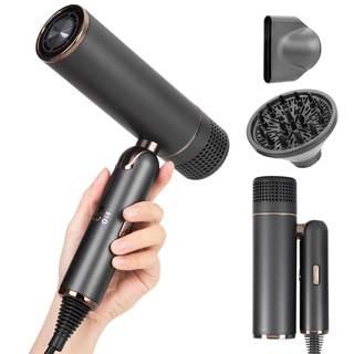 Travel Foldable Dual-Voltage Plasma High-Speed Hair Dryer in Gray |…
