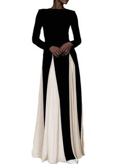 Kwunbwa Women’s Long Sleeve Formal Dress Elegant Pleated Swing Maxi Dresses | Patchwork…