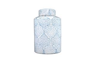 Blue & White Decorative Ginger Jar with Lid Large