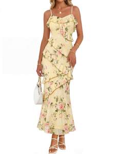 MEROKEETY Summer Floral Wedding Guest Maxi Dress Women 2026 Formal Cocktail | Bodycon…