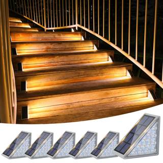 VOLISUN Solar Stair Lights 6 Pack, Solar Step Lights Outdoor Waterproof IP67, LED Outdoor…