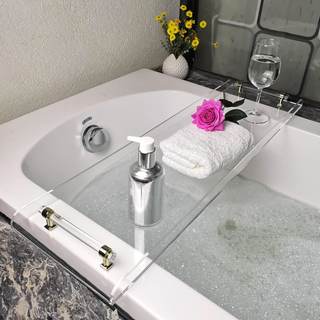 Bath Tub Tray,Clear Bathtub Tray for Luxury Bathroom – Waterproof Bath Caddy with Sleek…