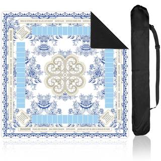 Chinoiserie Mahjong Mat with Black Carrying Bag 31.5 x 31.5 Inches Multi Purpose Game…
