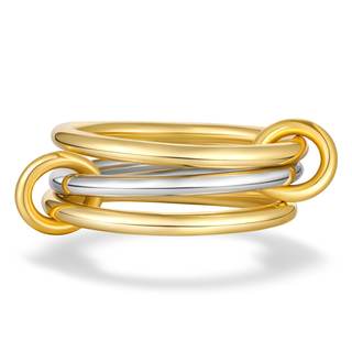 AllenCOCO 14K Gold Plated Stackable Rings, 3 Ring Set with CZ Cubic Zirconia, Gold &…