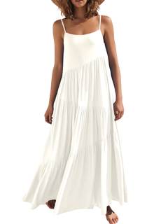 ANRABESS Women Summer Casual Loose Sleeveless Sundress Spaghetti Strap Flowy Boho Linen…