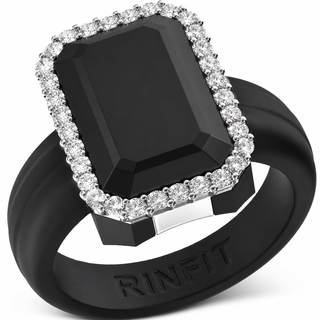 Rinfit Emerald Silicone Ring with CZ Stones for Women | AAAAA Grade Cubic Zirconia…