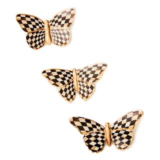 MACKENZIE-CHILDS Decorative Magnets Set, Courtly Check Butterfly | Magnetic art for metal…