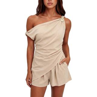 MAKABO Women's 2 Piece Short Pants Sets Casual Summer Asymmetrical Outfits | One Shoulder…