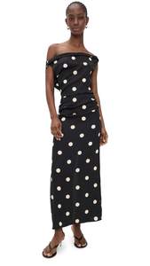 Lioness Women's Sweetheart Maxi Dress Small Noir Polka