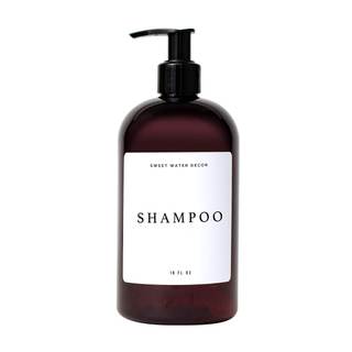 Sweet Water Decor Amber Plastic Jar | Refill Shampoo Dispenser | 16 oz Refillable Bottle…