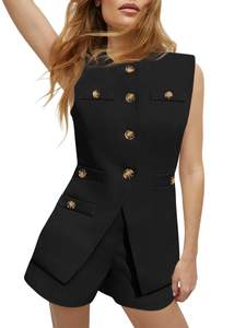 Tankaneo Womens 2 Piece Sets Suits Sleeveless Linen Vest and Shorts Set | Casual Summer…