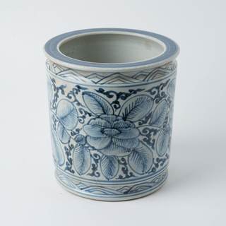 Antique Hand-Painted Flower and Bird Porcelain Pen Holder Old Style Ceramic Planter 9.7…