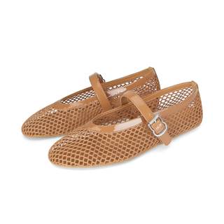 DOEYG Mesh Ballet Flats for Women Buckle Strap Comfy Casual Office Fishnet Ballerina Flat…