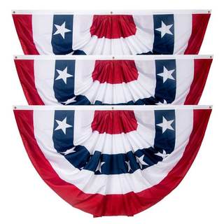3x6Ft American Bunting Flags Outdoor, Patriotic Bunting for 4th of July Decorations…