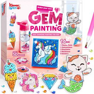 Klever Kits 16 Projects Gem Painting, Kids Diamond Art Kit for Kids with 5D Diamond, Arts…