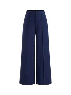 CIDER Women's Wide Leg Trousers Middle Waist Casual Stylish Pants X-Large Dark Navy
