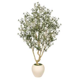 Realead 7ft Olive Trees Artificial Indoor with 15in Large Exquisite Planter | Tall Faux…