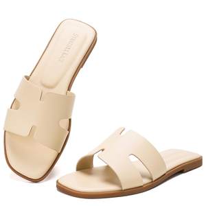 Stratuxx Kaze Women's Open Toe Flat Dress Slide Sandals 8 Apricot