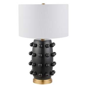 Henn&Hart 26" Modern 1-Light Table Lamp, Flat Black | Sculptural ceramic body with…