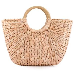 Summer Rattan Bag for Women Straw Hand-woven Top-handle Handbag Beach Sea Straw Rattan…