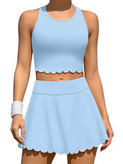 ATTRACO Tennis Outfits for Women Racerback Golf Dress Workout Dress | Athletic Skirt Set…