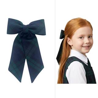 ClassExceed Extra Large Long Tail Jumbo Size School Uniform Plaid Girls Hair Bow with…