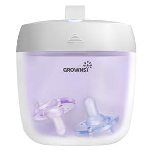 GROWNSY Pacifier Sanitizer Case Portable on The Go for Baby, White | UV Light Sanitizer…