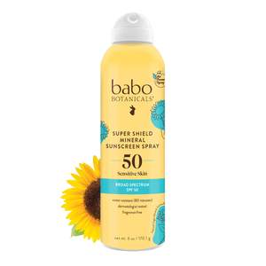 Babo Botanicals, Sunscreen Spray Sheer Sensitive SPF 50, 6 Ounce