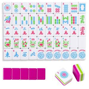 TIASUSAN Engraved American Mahjong Tile Set(4 Layer), 166 Acrylic Mahjong Tiles with A…